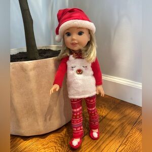 Wellie Wishers Reindeer Pajama outfit